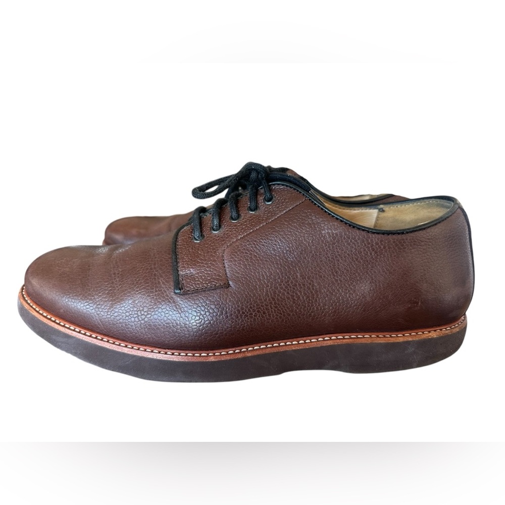 Samuel Hubbard Highlander Men US 12 Brown Pebbled Leather Oxford Dress Shoe - Picture 1 of 11